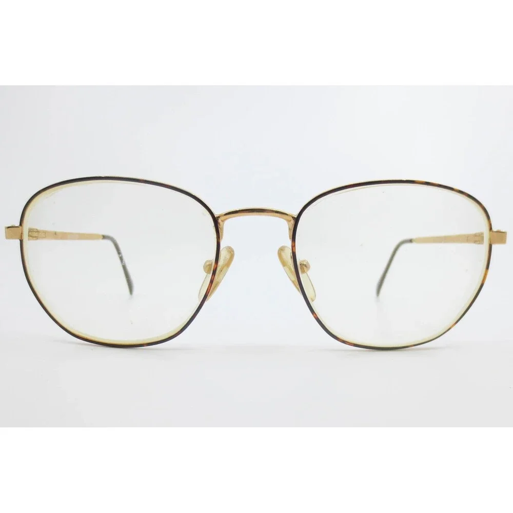 Bugle Boy BB-60 TOR MARINE Vintage Eyeglasses Gold Tortoise Oval Frames 53-19